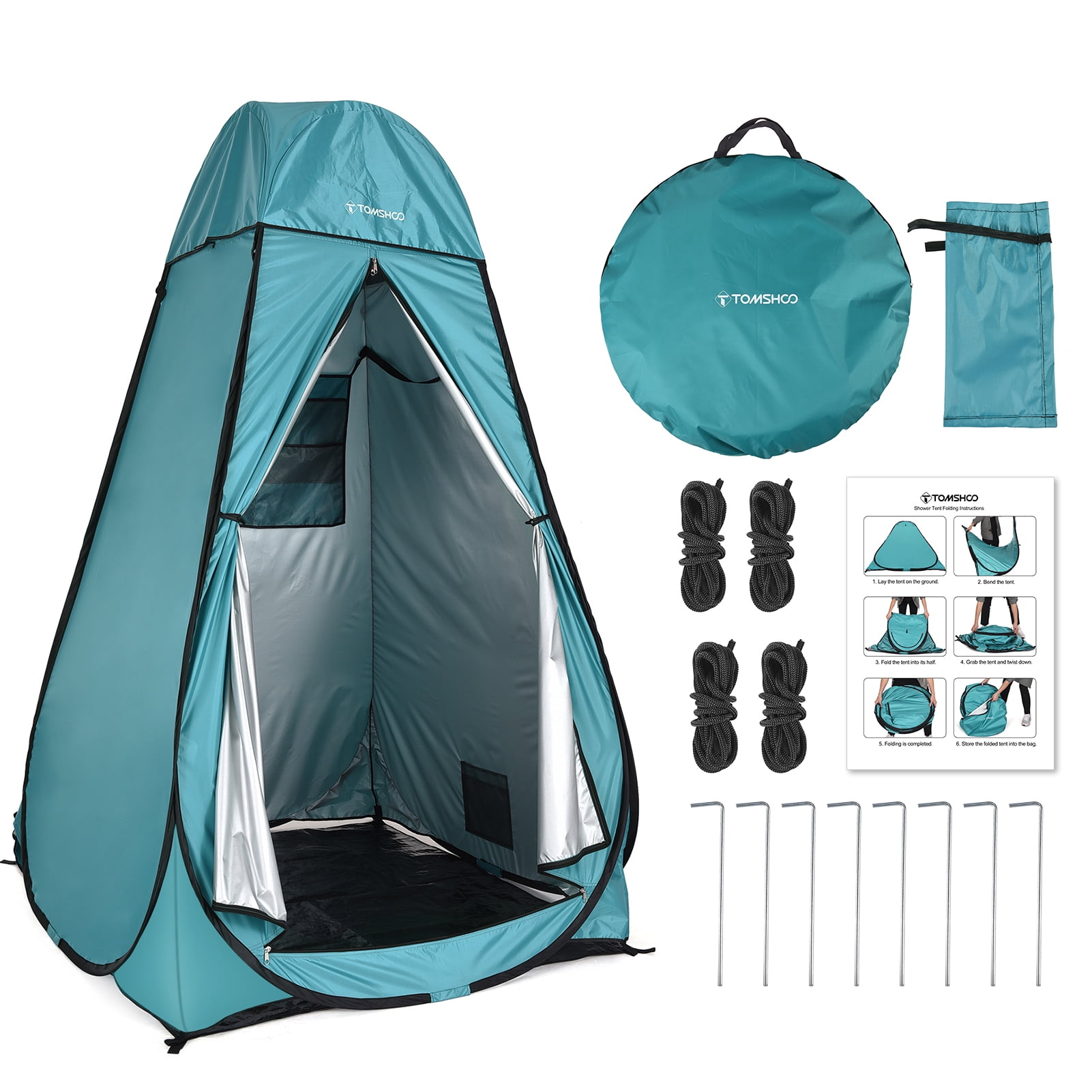 TOMSHOO Pop Up Portable Outdoor Shower Tent With Dressing Room And Tomshoo Pop Up Portable Outdoor Shower Tent With Dressing Room And