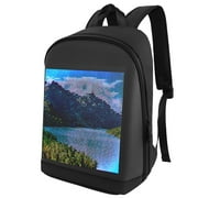 TOMSHOO Smart LED Backpack with Colorful LED Sign Panel and Programmable, DIY Laptop Daypack Bag