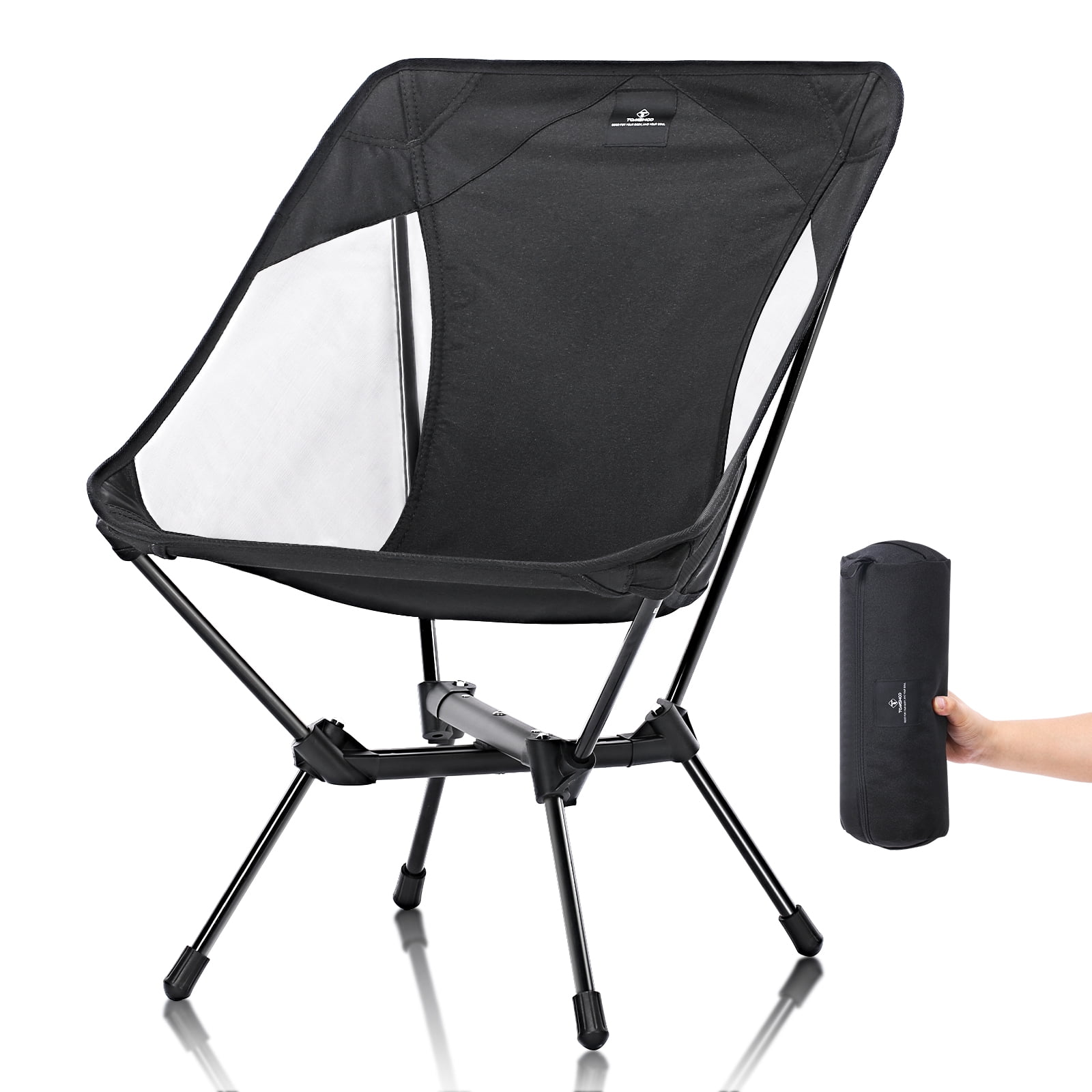TOMSHOO Lightweight Folding Chair Portable for Camping, BBQs, Picnics, Hiking, Fishing, Black