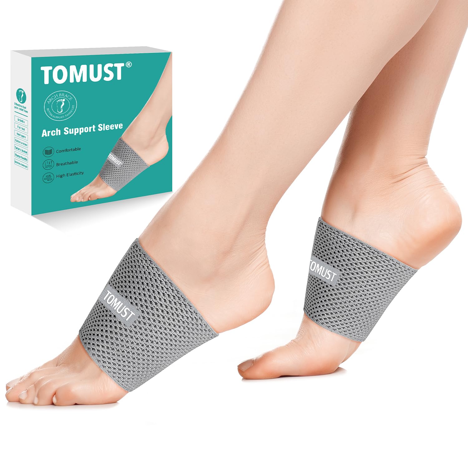 TOMUST Arch Support Sleeve Foot Care, Sore Heels, Bone Spurs, Flat