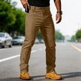 thumbnail image 1 of TOMVIGX Cargo Pants for Men Stretch Ripstop Hiking Pants Water Resistant Relaxed Fit Lightweight Work Jeans Baggy Outdoor Fishing Hunting Brown Pants with Multiple Pockets 2XL, 1 of 8