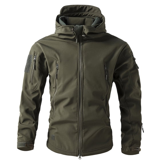 Shell Jacket Army TOMVIGX Men Softshell Jacket Camo Hooded Windbreaker Fleece Lined ...