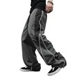 thumbnail image 1 of TOMVIGX Mens Baggy Wide Leg Pants Loose Fit Elastic Waist Drawstring Quick Dry Lounge Trousers with Pockets Streetwear Casual Track Pants, 1 of 4