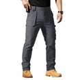 thumbnail image 1 of TOMVIGX Mens Cargo Pants Relaxed Fit Waterproof Ripstop Hiking Pants Lightweight Elastic Waist Stretch Work Jeans Slim Fit Hunting Gray Pants with Multiple Pockets M, 1 of 8