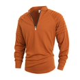 thumbnail image 1 of TOMVIGX Mens Quarter Zip Pullover Ruched Mock Neck Shirt Slim Fit Long Sleeve Tops Pleated Casual Sportswear Daily Wear Outfits 3XL, 1 of 7