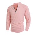 thumbnail image 1 of TOMVIGX Mens Quarter Zip Pullover Ruched Mock Neck Shirt Slim Fit Long Sleeve Tops Pleated Casual Sportswear Daily Wear Outfits L, 1 of 6