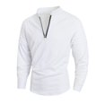 thumbnail image 1 of TOMVIGX Mens Quarter Zip Pullover Ruched Mock Neck Shirt Slim Fit Long Sleeve Tops Pleated Casual Sportswear Daily Wear Outfits XL, 1 of 7