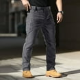 thumbnail image 1 of TOMVIGX Mens Work Pants Relaxed Fit Ripstop Elastic Waist Hiking Pants Lightweight Stretch Water Resistant Cargo Jeans Hunting Breathable Gray Pants with Multiple Pockets 2XL, 1 of 8