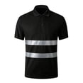 thumbnail image 1 of TOMVIGX Men's Polo Shirts Short Sleeve Reflective High Visibility Safety Moisture Wicking Shirts Outdoor Night Running Cycling Breathable Quick Dry Workout Shirts Black L, 1 of 5