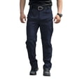 thumbnail image 1 of TOMVIGX Mens Work Pants Ripstop Fabric Stretch Hiking Pants Relaxed Fit Water Resistant Trousers Loose Fit Outdoor Travel Hunting Blue Cargo Pants with Multiple Pockets 2XL, 1 of 9