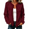 thumbnail image 1 of TOMVIGX Women's Fall Floral Embossed Knit Cardigan - Loose Fit Long Sleeve Button Down Sweater Coat Soft Round Neck Casual Outerwear for Autumn Winter Layering, 1 of 8