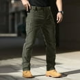 thumbnail image 1 of TOMVIGX Work Pants for Men Relaxed Fit Ripstop Elastic Waist Hiking Pants Lightweight Stretch Water Resistant Cargo Jeans Hunting Slim Fit Army Green Pants with Pockets L, 1 of 9