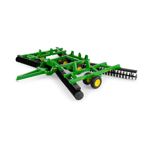 TOMY John Deere 1/16 Scale 637 Flex Fold Disk Die-Cast Metal Farm Implement, Folding Wings, Compatible with 1/16 Tractors, LP86769