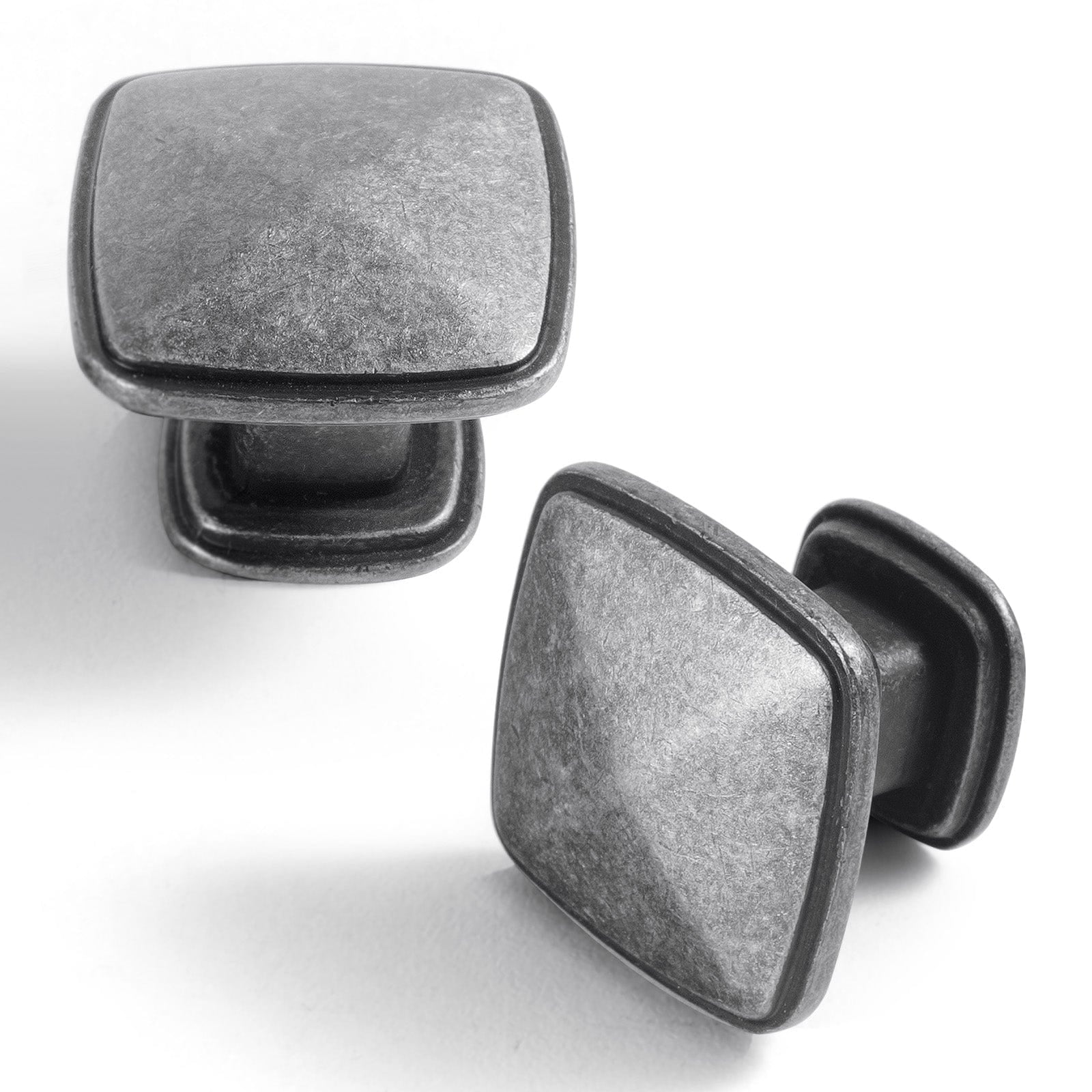TONA Cabinet Handles SINGLE Hole Center 6 Pack Drawer Pulls Antique Silver Finish Cabinet Pulls