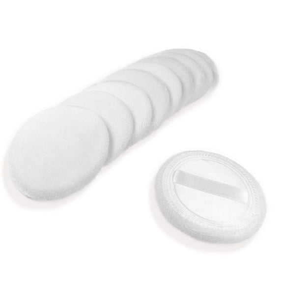TONAIN 10 Pack Powder Puff Cotton Cosmetic Powder Makeup Puffs Pads Makeup with Ribbon Face Powder Puffs for Loose and Foundation