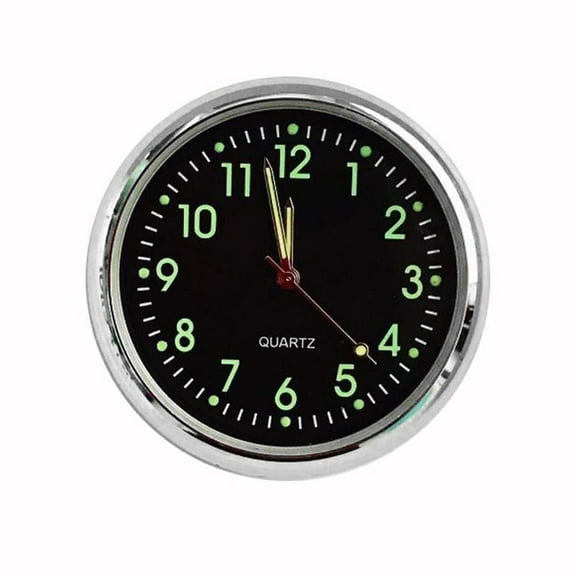 TONAIN 1X Pocket Small Mini Luminous Quartz Analog Watch Stick-On Clock For Car Bo-NICE