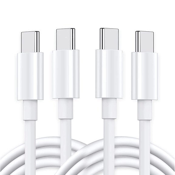 TONAIN 2 Pack USB C to USB C Cable 3.3ft, Type C to Type C PD Fast Charging Charger Cord for MacBook iPad Samsung Galaxy, White