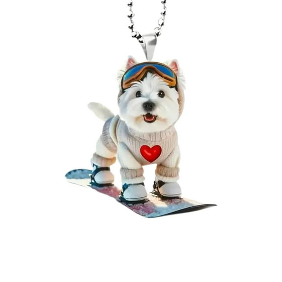 TONAIN 2D Cat Car Charm Rear View Mirror Hanging Pendant Cute Cat Dog Ornaments