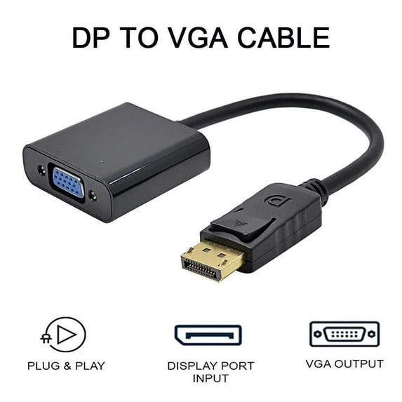 TONAIN 5.9" DisplayPort male To VGA female Cable, Black