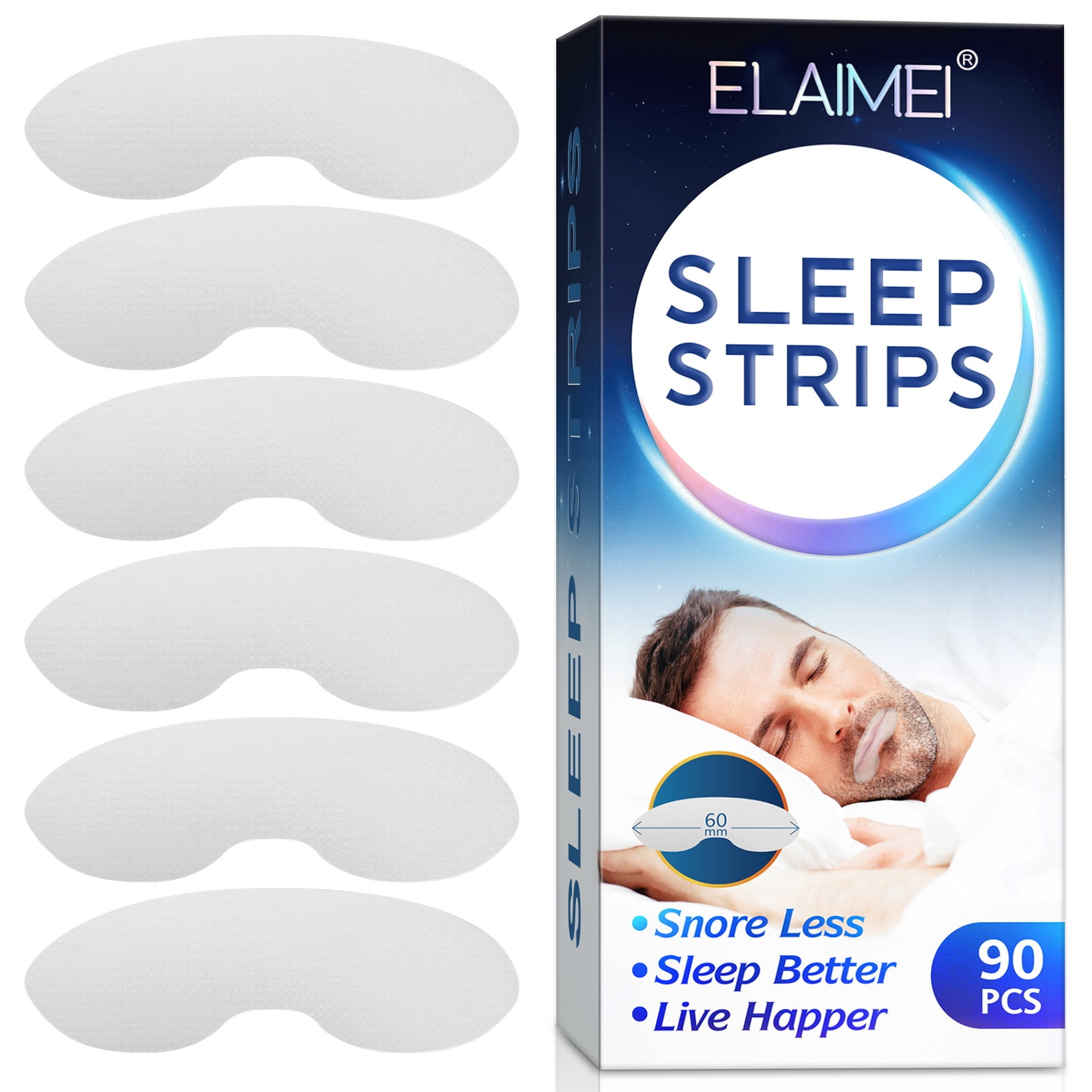 TONAIN 90pcs/box Sleep Strips Self-adhesive Anti-snoring Mouth Tape For Better Nose Breathing Snoring Mouth Tape