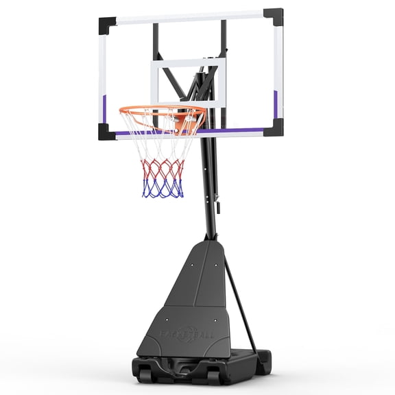 Tonbux Basketball Hoop 48 Inch PC Backboard, 5.25-10FT Stepless Adjustable Basketball Hoop, Portable Basketball Hoops & Goals for Kids/Teens/Adults in Backyard, Driveway and Indoor