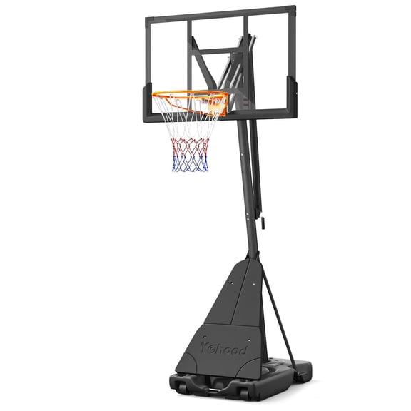Tonbux Basketball Hoop Outdoor Portable, 10ft Quickly Adjustable Basketball Goal System with 44 Inch PC Backboard & Wheels for Court/Backyard/Driveway