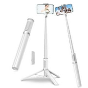 TONEOF 67in White Phone Tripod Selfie Stick with Remote control Portable for 4-7” iPhone and Android