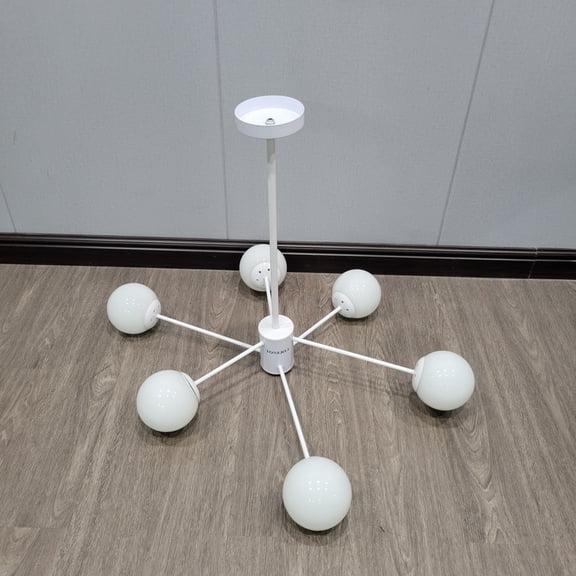 TONERUI Lighting fixtures Modern White Milk Glass Chandelier, Mid-Century Semi Flush Mount Ceiling Lamp for Bedroom Living Room Kitchen Entryway