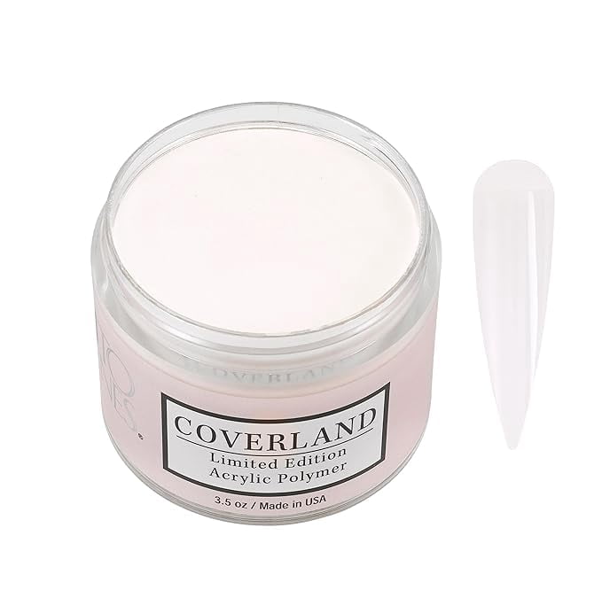 Tones Acrylic Powder 3.5oz "Light White" - Long Lasting Coverland Acrylic Nail Dip Powder Made in Usa - Limited Edition Non-Yellowing Acrylic Powder for Salon French Home & Manicure Use Bubble-Free