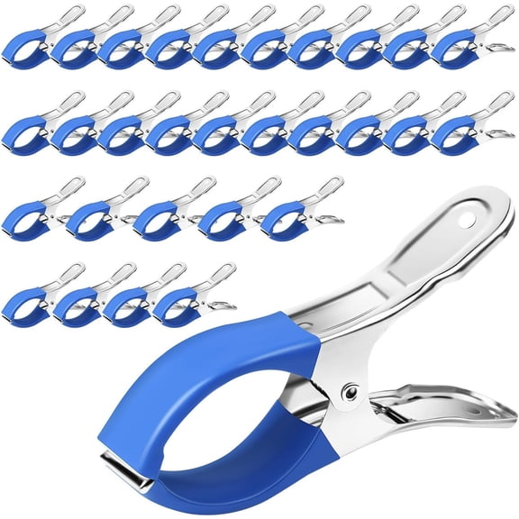 TONGAO Pool Cover Clips for Above Ground Pools, 30 Pcs 4.7 Inch Stainless Steel Windproof Clamps for Above Ground Pool Cover