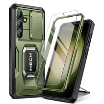 TONGATE for Samsung Galaxy S24 Case,Full Body Protection Military Grade Shockproof S24+ Plus Phone Case with Slide Camera Cover & Ring Kickstand,Green