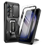 TONGATE for Samsung Galaxy S24 Case,Shockproof with Slide Camera Cover & Kickstand,Black