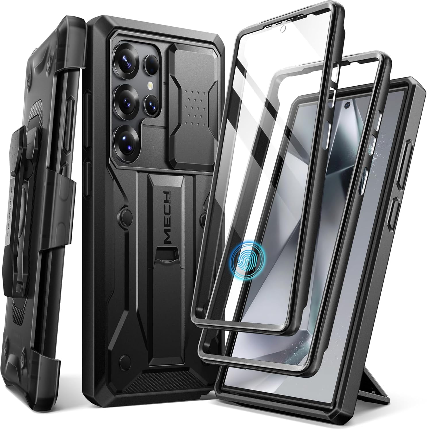 Multiple Layer Screen Protector TONGATE Samsung Galaxy S24 Ultra Case, Full Body Dual Layer, Belt Clip ...