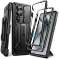 thumbnail image 1 of TONGATE for Samsung Galaxy S24U Case with[2 Front Frames] [Belt-Clip] Rugged Kickstand, Black, 1 of 9