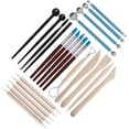 thumbnail image 1 of TONGPPUA 25 Pcs Ceramic Clay Modeling Sculpting Carving Tools, Polymer Clay Tools Set for Rock Painting, Cake Fondant Decoration, Pottery, Ceramics Artwork & Holiday Crafts, 1 of 8