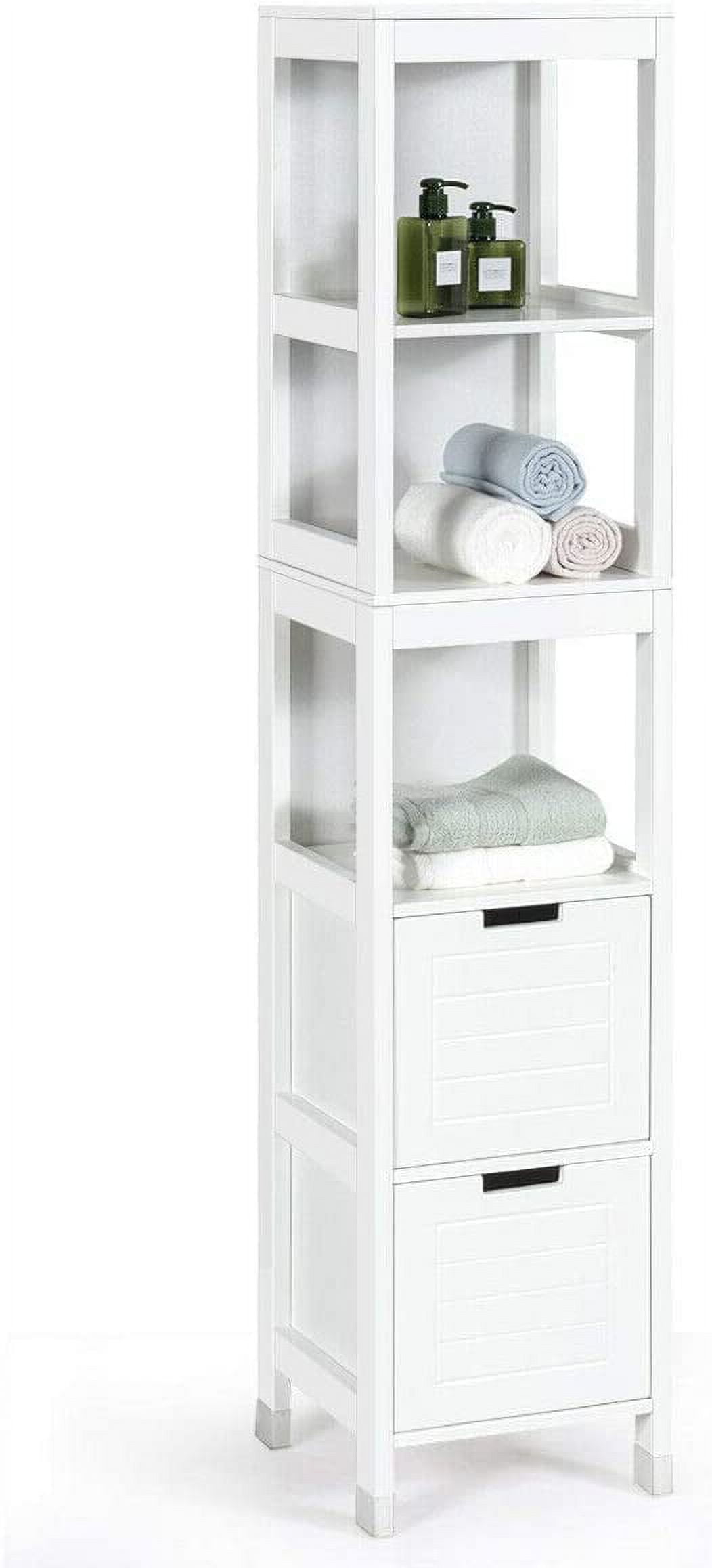 TONGW Tall Bathroom Storage Cabinet, Freestanding 57" H Tall Slim ...