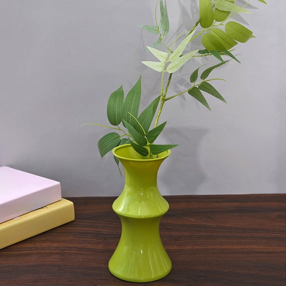 TONGYIJIA Bamboo Vase, Plastic Table Decor Planter, Natural Flower Container For Tall Stems, For Shelf and Desktop Display