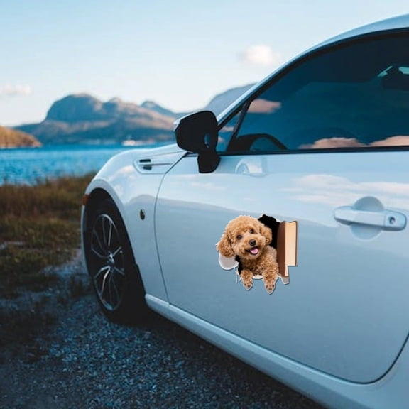 TONGYIJIA Dog Vinyl Decal, Cute Animal Sticker Waterproof Car Window Decal Laptop Wall Art for Notebook Luggage Bumper