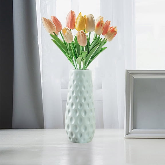 TONGYIJIA European Vase, Modern Glass Planter For Living Room, Tall Vessel For Dry Flower Arrangements, Spring Decor For Tv Cabinet, Dining Table and Entryway