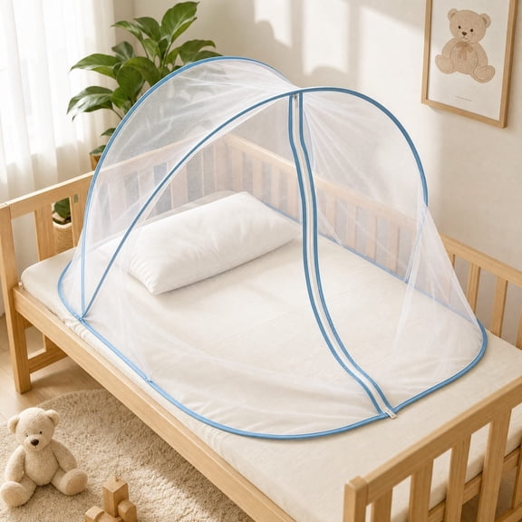 TONGYIJIA Foldable Sleeping Mesh Tent, Auto Expand Instant Setup Insect Barrier with Zipper, Portable for Travel, Business Trip, Bedroom