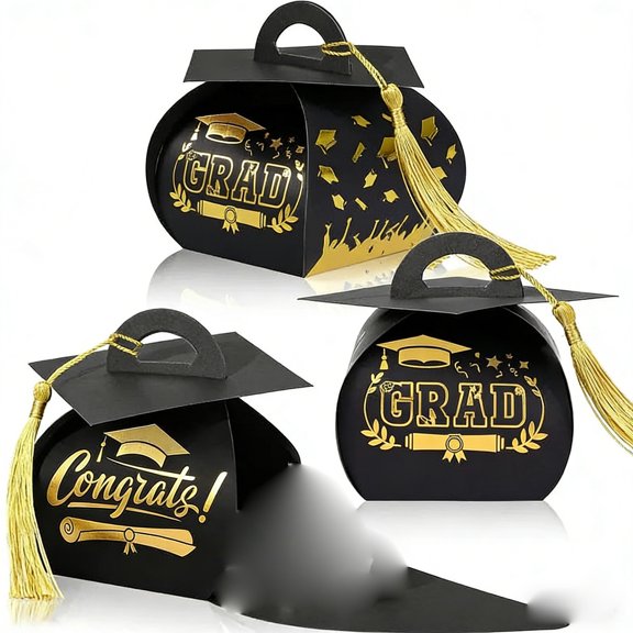 TONGYIJIA Graduation Cap Gift Box, Bachelor Cap Storage Box, Black Square Mortarboard Holder, Cardboard Display Case, for Diploma or Graduation Party Supplies