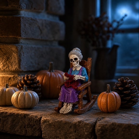TONGYIJIA Halloween Animatronic Rocking Chair Skeleton, Motion-Activated Creepy Figure with Glowing Red Eyes and Laughter for Spooky Home and Haunted Indoor Party