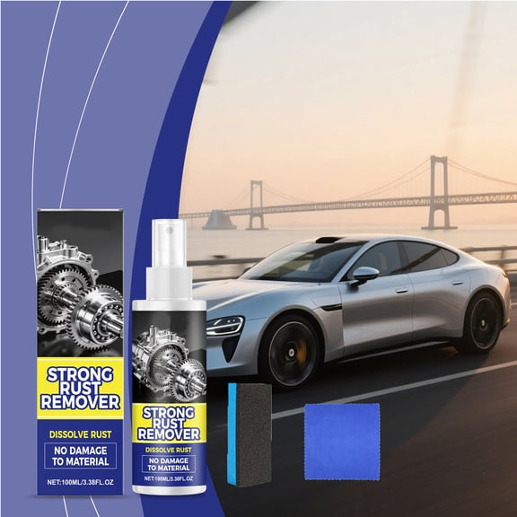 TONGYIJIA Multi Purpose Rust Remover Spray, 3.4 oz Metal Cleaner and Lubricant, Automotive Penetrating Oil, Household Corrosion Treatment with Cloth Sponge for Hardware Tools