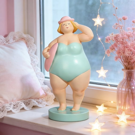 TONGYIJIA Resin Swimsuit Ornament, Colorful Women Figure Sculpture, Summer Beach Decor, Cute Home Accents For Office Bedroom Hotel Decor