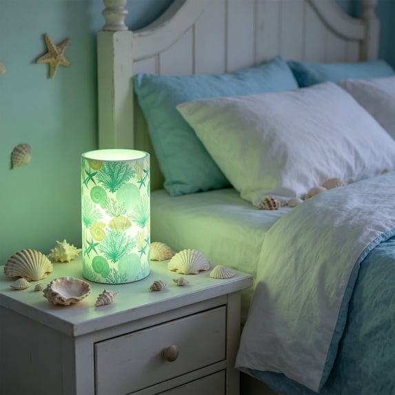 TONGYIJIA Seashell LED Candle, Beach Theme Flameless Light Sea Decor Battery Powered with Remote for Summer Party Table Centerpiece