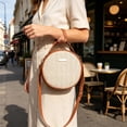 thumbnail image 1 of TONGYIJIA Woven Handbag, Round Crossbody Bag, Straw Circle Purse, Boho Shoulder Bag, Textured Tote, Small Summer Bag for Travel Beach, 1 of 6