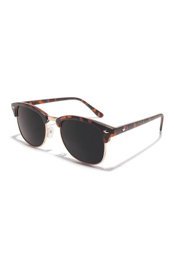 TONI Rimless Half Frame Sunglasses for Men & Women - Super Dark Category 4 UV400 Protection, Lightweight Alloy & Polycarbonate, Adjustable Nose Pads