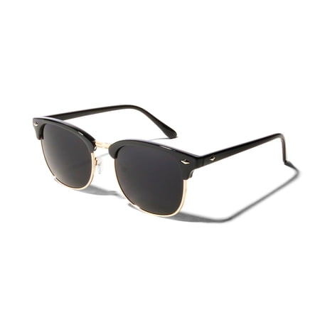 TONI Super Dark Rimless Sunglasses for Men & Women | UV400 Half Rim Alloy & Plastic Frame | Lightweight Category 4 Dark Lens Fashion Shades