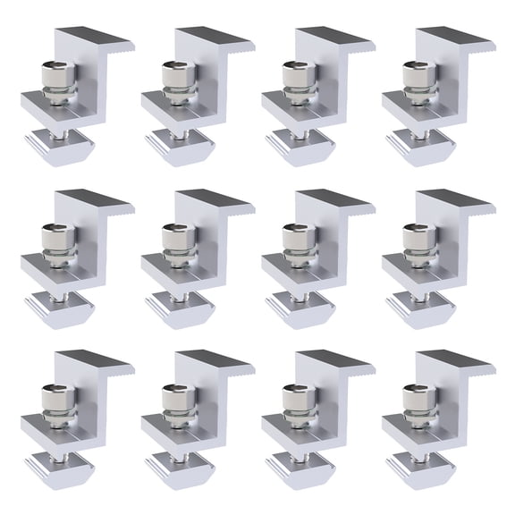 TONKBEEY 12Pieces Solar End Clamp Z Bracket Adjustable Solar Panel Mounting Bracket Clamp