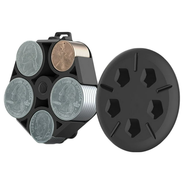 TONKBEEY Compact Coin Holder Case for Car Change Organizer 5 Compartments Large Capacity